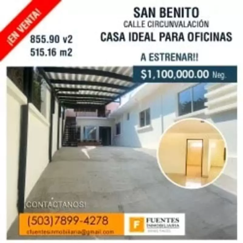 $1,100,000.00 Venta de propiedad en San Benito San Salvador